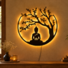 BUDHA UNDER TREE METAL LED WALL ART